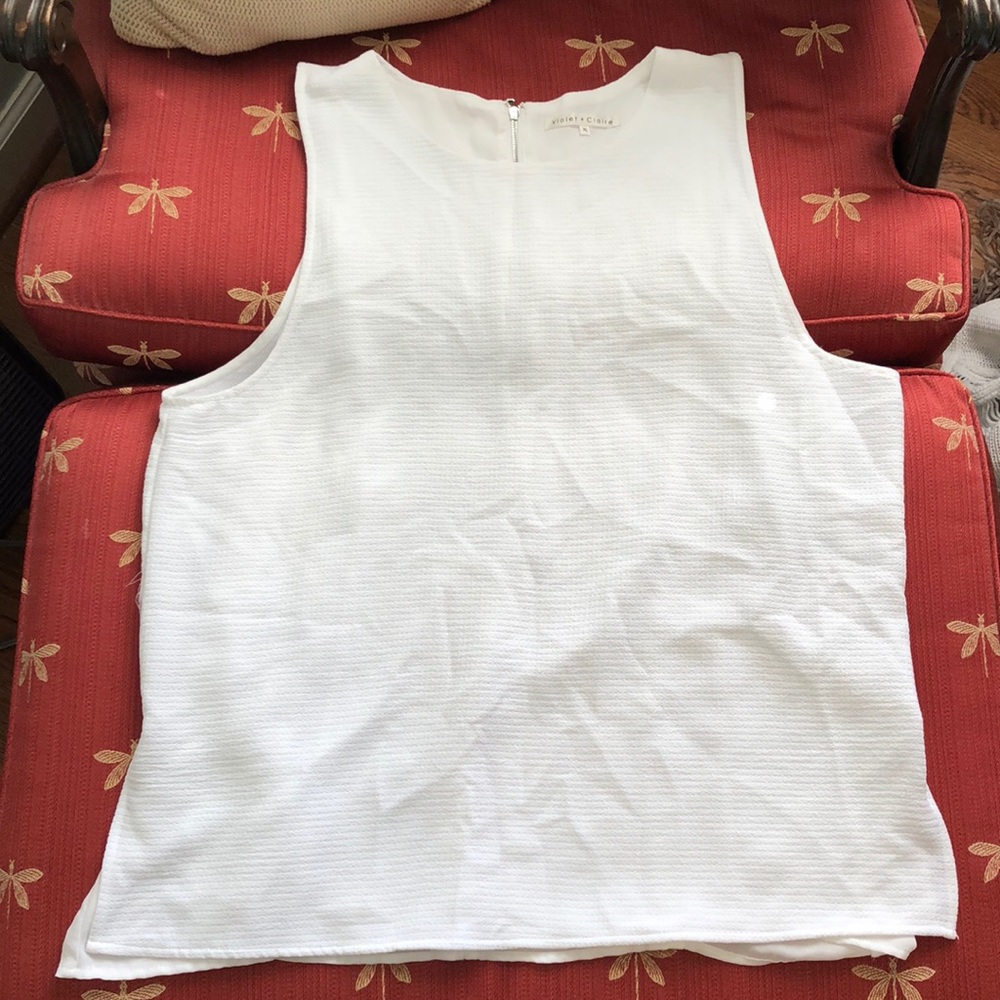 White waffle tank / XL